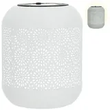 CEPEWA LED Laterne LED Solar Laterne 'Mandala' Eisen 11x14cm weiß Mandalamuster gestanzt