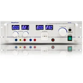 Peaktech 2235 – Regeltrenntransformator, 250 V AC / 30V 5A DC – Labornetzteil für Labor Stromversorgung 19" Rack Einbaufähig – Mit Typ C-Steckdose und 4mm Buchsen
