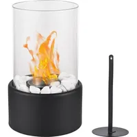 Tischkamin. Feuerstelle Mit Weißem Stein. Tragbarer Kamin. Mini-kamin Für Drinnen Und Draußen – Mit Bioethanol Betrieben. Dekoration Für Zuhause. Geschenkidee.