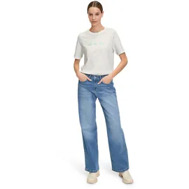 Cartoon Printshirt mit Rundhalsausschnitt Patch Cream/Green | 34