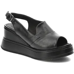Schwarze Sandalen Artiker Bequeme Lederschuhe, 38