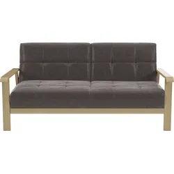 2,5-Sitzer SIT & MORE "Billund", grau (anthrazit), B:169cm H:88cm T:106cm, 100% Polyester, Sofas, Armlehnen aus Buchenholz in natur, verschiedene Bezüge und Farben