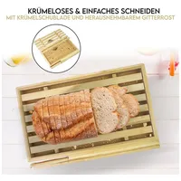 hausleben Brotschneidebrett Bambus 1-tlg. 33,5 x 21,5 x 3,5 cm Weiß