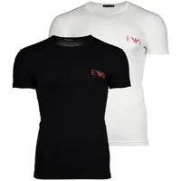 Emporio Armani Herren 2-Pack Crew Neck T-Shirt, weiß/schwarz, L