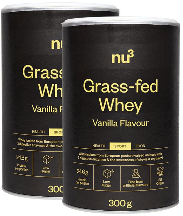 NU3 Grass-Fed Whey, Vanille 2x300 g Poudre