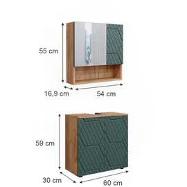 Vicco Badmöbel-Set Irma 2 Teile, Unterschrank 60 cm