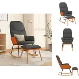 Schaukelstühle - Living Schaukelsessel mit Hocker Dunkelgrau Stoff