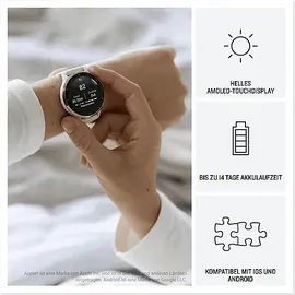 Garmin Venu 3 steinweiß / silber mit Silikonarmband