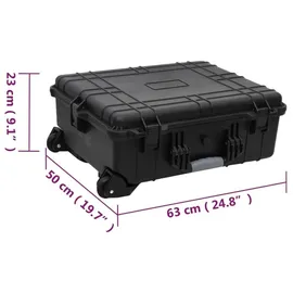 vidaXL Flugkoffer 4-Rollen 63 cm / 50 l schwarz