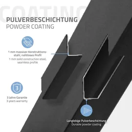 ML-Design Tischgestell Doppel 72 cm Metall Schwarz