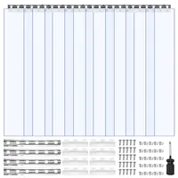 Vevor Streifenvorhang Türvorhang 243 cm x 121,9 cm Transparent