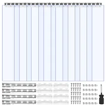 Vevor Streifenvorhang Türvorhang 243 cm x 121,9 cm Transparent