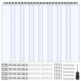 Vevor Streifenvorhang Türvorhang 243 cm x 121,9 cm Transparent
