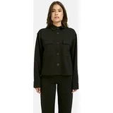 Smith & Soul SMITH & SOUL, Damen, Gr. M, schwarz, Jersey, Obermaterial: 70% Polyester, 26% Viskose, 4% Elasthan, unifarben, hüftlang, 1-Knopf-Manschette mit Schlitz, Jacken, mit aufgesetzten Taschen, Jersey