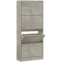 VidaXL Schuhschrank Betongrau 63x24x147 cm Holzwerkstoff