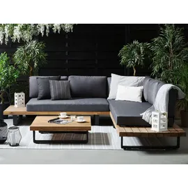 Beliani Lounge Set 5-tlg. Hellbraun/Grau