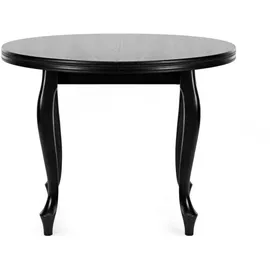 Konsimo Esstisch Esszimmertisch Küchentisch rund 'altis', Schwarz, Furnier, Classic, 100-140x76,5 cm - Konsimo