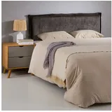Idimex Kopfteil OVIO mit Holzbeinen 160 cm in Grau – Gepolstertes Bettkopfteil aus hochwertigem Chenille Stoff, für Doppelbetten in eleganter Optik, Headboard