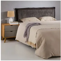 Idimex Kopfteil OVIO mit Holzbeinen 160 cm in Grau – Gepolstertes Bettkopfteil aus hochwertigem Chenille Stoff, für Doppelbetten in eleganter Optik, Headboard