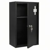 Spetebo Medizinschrank Metall Medizinschrank abschließbar inklusive 2 Schlüssel (Anzahl, 1-St., 50 x 30 cm) Arzneischrank inklusive 1 Ablagefach schwarz