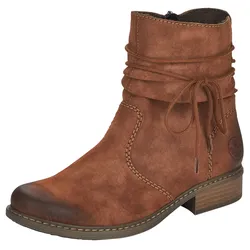 Stiefelette RIEKER, Damen, Gr. 40, braun, Lederimitat, elegant, Schuhe Boots, in aktueller Used-Optik