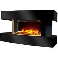 Chemin'Arte Elektrischer Wandkamin Lounge Medium Schwarz 82 cm mit LED-Flammeneffekt - 184