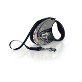 flexi Glam Splash Crystal with Swarovski Crystals S - Dog Retractable Lead - 3 m - Black