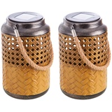 ETC Shop Etc-shop - Outdoorleuchte Solar Laterne Außen Boho Deko Solarleuchte Solarlaternen für Außen Garten, hängend stehend, led, DxH 12 x 16 cm, 2er Set
