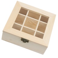 Gatuida Teebox für Teebeutel, Organizer, Holz-Tee-Aufbewahrungs-Organizer mit transparentem Fenster oben, 9 Fächer, umweltfreundlicher Teebeutelhalter, multifunktionale Aufbewahrungsbox