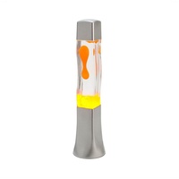 Licht-Erlebnisse Lavalampe BECKSTER, Retro Lampe Orange mit Kabelschalter 41 cm Tischleuchte bunt|grau