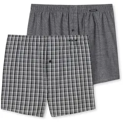 Webboxer SCHIESSER "Web-Boxershorts 2er Pack", Herren, Gr. 4XL, grau, Obermaterial: 100% Baumwolle CO., Unterhosen