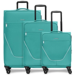 Stratic Trolleyset taska, 4 Rollen, (3-teilig, 3 tlg), Polyester blau