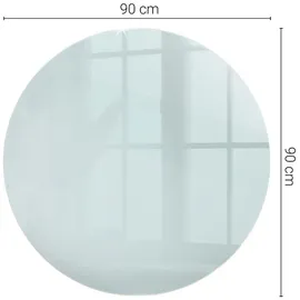 Tulup Tischplatte Transparent, Glas, 90x0.4x90 cm Esszimmer, Tische, Esstische, Tischsysteme, Tischplatte