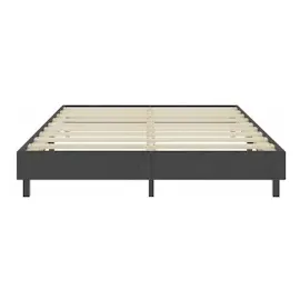 vidaXL Boxspringbett Dunkelgrau Stoff 140x200 cm