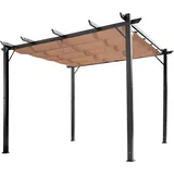 Outsunny Pergola Pavillon mit einstellbarem Stoffdach 3 x 4m Alu Überdachung