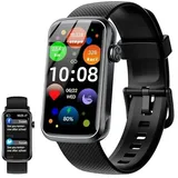 Fempoin Smartwatch für Damen und Herren, 1,47 Zoll HD Smartwatch, 110+ Sportmodi Smart Watch mit Schlaf/SpO2/24H Herzfrequenzmesser, wasserdicht IP68 Fitness Tracker für Android iOS, Schwarz
