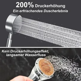 luxuskollektion Duschkopf Hochdruck 1,5m Schlauch Edelstahl Handbrause