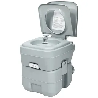 Costway 20L + 12L Campingtoilette mit abnehmbarem Abwassertank Grau/Grün
