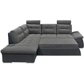 ed exciting design Eckcouch Kunstleder 4-Sitzer Schwarz