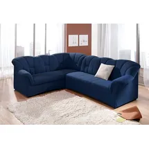 DOMO collection Ecksofa »Papenburg B/T/H: 242/190/84 cm L-Form«, wahlweise mit Bettfunktion, Langer Schenkel links oder rechts blau