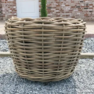 Pflanzkorb Rattan Weiden groß Pflanzkübel Landhausstil Mediterraner Shabby Chic