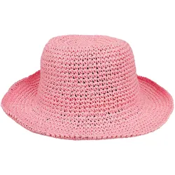 Strohhut CAPELLI NEW YORK, Damen, rosa (rosè), Obermaterial: 100% Papier, unifarben, klassisch,modisch,feminin,casual, Hüte, mit handgefertigter Struktur