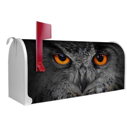 banjado Amerikanischer Briefkasten Mailbox Uhu (Amerikanischer Briefkasten, original aus Mississippi USA), 22 x 17 x 51 cm weiß