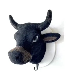 Kleiderhaken Tiermotiv Kuh schwarz 26 cm
