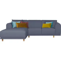 Ecksofa ANDAS "Maroon L-Form", blau, B:285cm H:82cm T:191cm, Struktur (100% Polyester), Struktur grob ( 100% POLYPROPYLEN, Struktur fein ( 100% Polyester), Sofas, in skandinavischem Design, mit losen Kissen