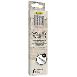 ONLINE® Save My World Bleistifte HB grau, 6 St.