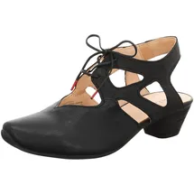THINK! Damen Camilla chromfrei gegerbte, nachhaltige Wechelfußbett Pantolette,0000 Schwarz,36 EU