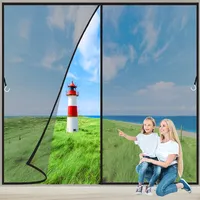 Magnetische Türvorhänge 220x215 cm Balkontür insektenschutz tür Magnet für Tür Balkontür Wohnzimmer Terrassentür, Klebmontage ohne Bohren, 2023-Version Anthrazit