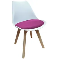 Esszimmerstuhl Atlanta Weiß/Pink Kunststoffschale mit Sitzfläche aus Polyester H