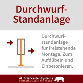 AL Briefkastensysteme 4 Fächer Premium Edelstahl Stand Briefkasten Anlage für Post A4 modern, robust, wetterfest, Artikelnummer: 132V4DZS2